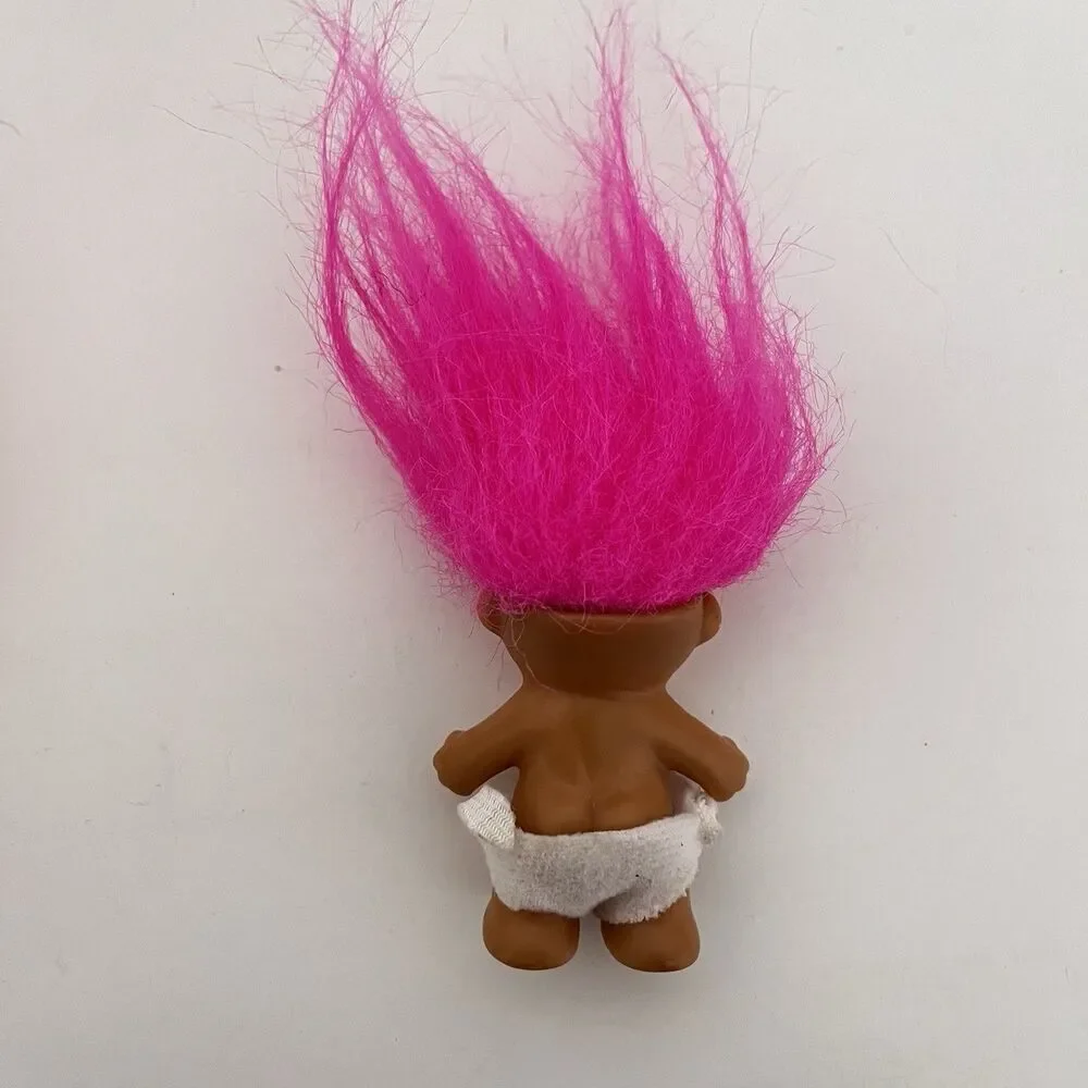 Vintage Russ Baby Trolls in Diapers Lot of 2 Orange Pink Hair 2